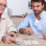 Home Care San Diego Caregiver Playing Cards with Senior