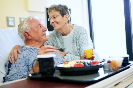 Home Care San Diego Senior Couple Breakfast in Bed