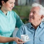 Home Care San Diego Caregiver Serving Senior Coffee