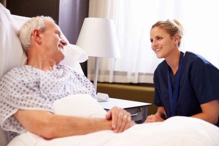 Home Care San Diego Caregiver at Seniors Bedside