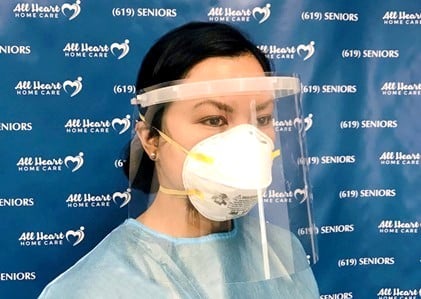 All Heart Home Care's Safety Protocol During COVID-19 PPE Caregiver
