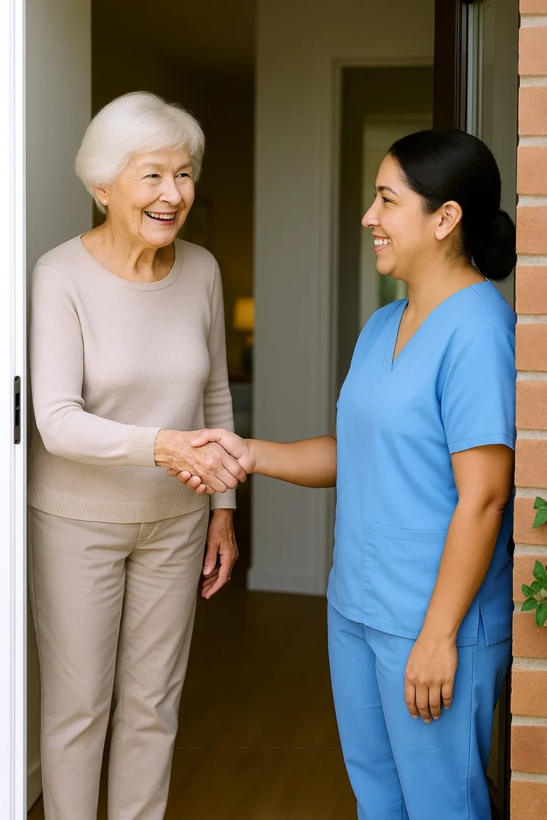 All Heart Home Care Meet Caregiver at Door - San Diego